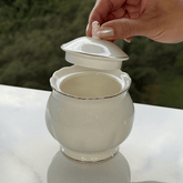 Açucareiro em Porcelana Birds Branco 300ml